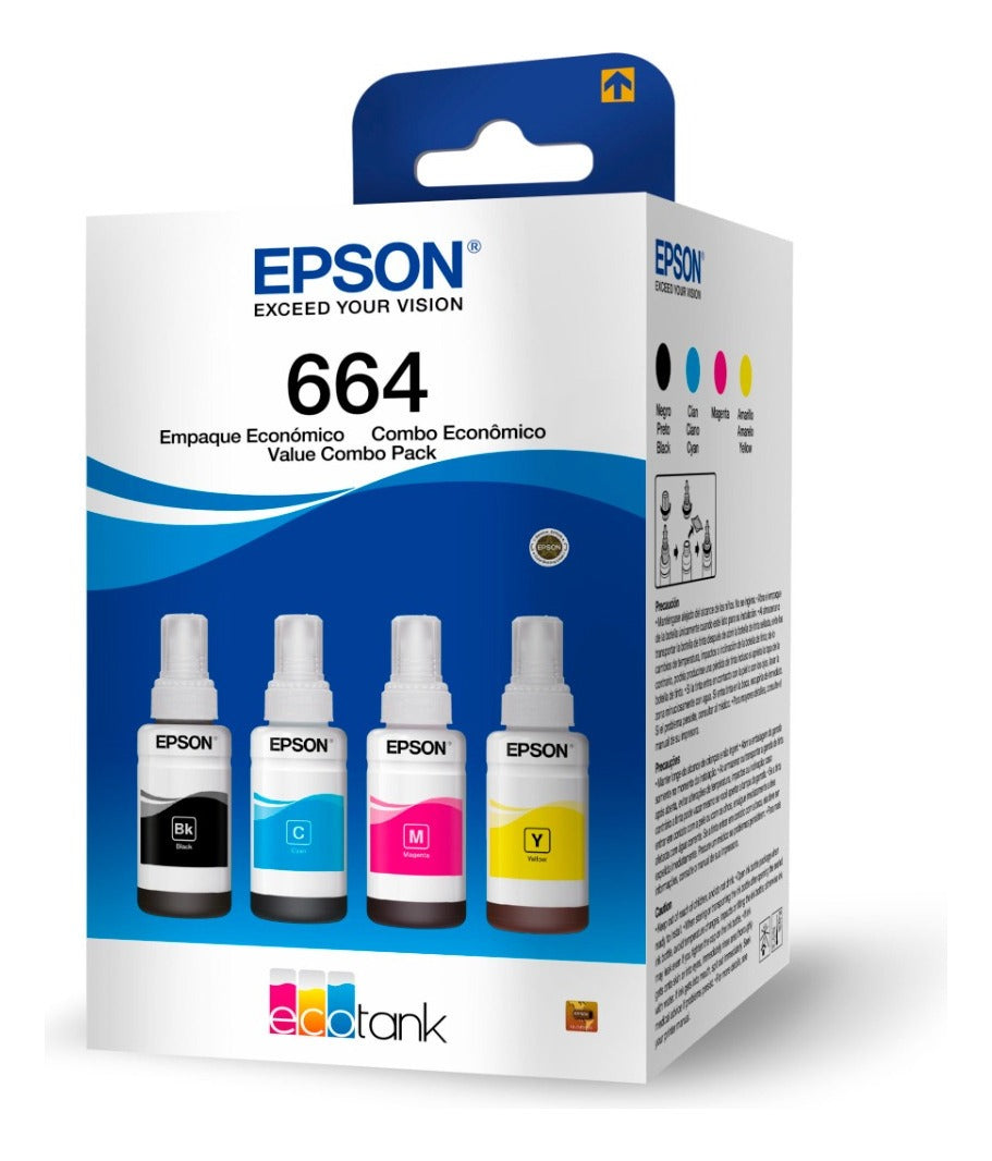 BOTELLA EPSON 664 70ML PACK (NEGRO Y COLORES) ORIGINAL