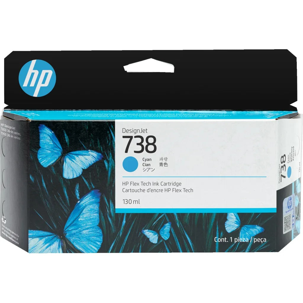 TINTA HP 738 130ML ORIGINAL CIAN 498N5A