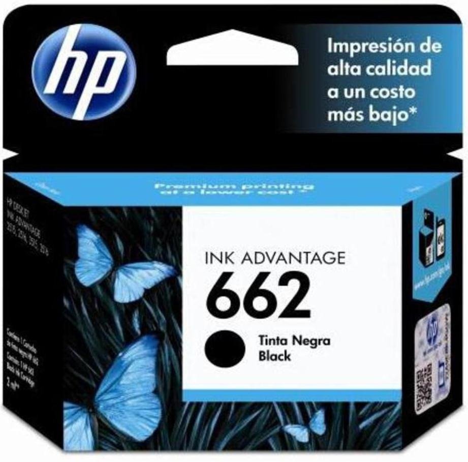 CARTUCHO HP 662 2ML NEGRO ORIGINAL