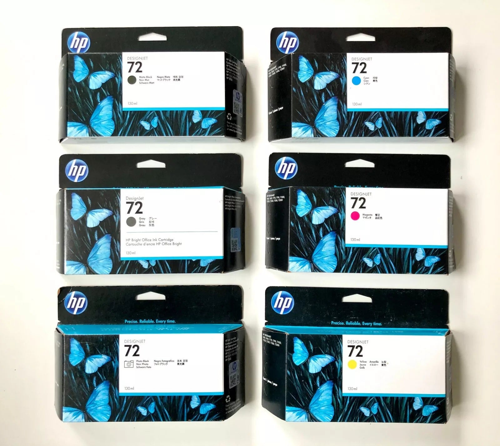 PACK TINTA HP 72 130ML ORIGINAL 6 CARTUCHOS