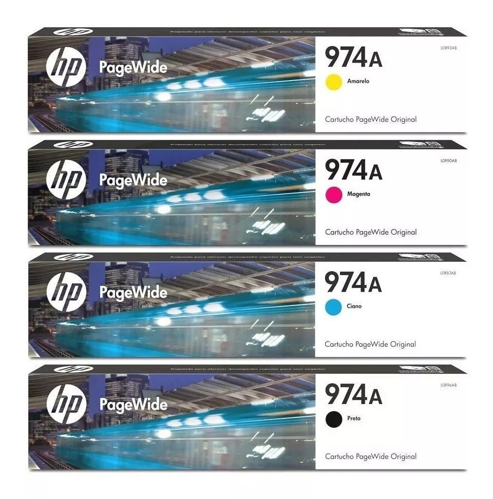 HP PACK JUEGO DE TINTAS 974A ORIGINAL L0R87AL, L0R93AL, L0R96AL, L0R90AL
