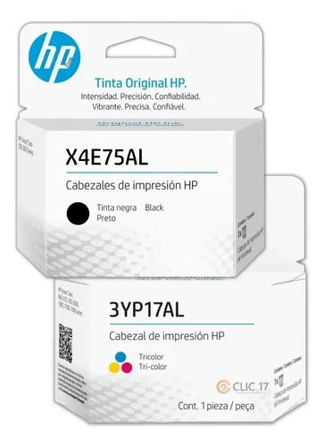 KIT CABEZALES ORIGINAL HP 3YP17AL (TRICOLOR) + X4E75AL (NEGRO)