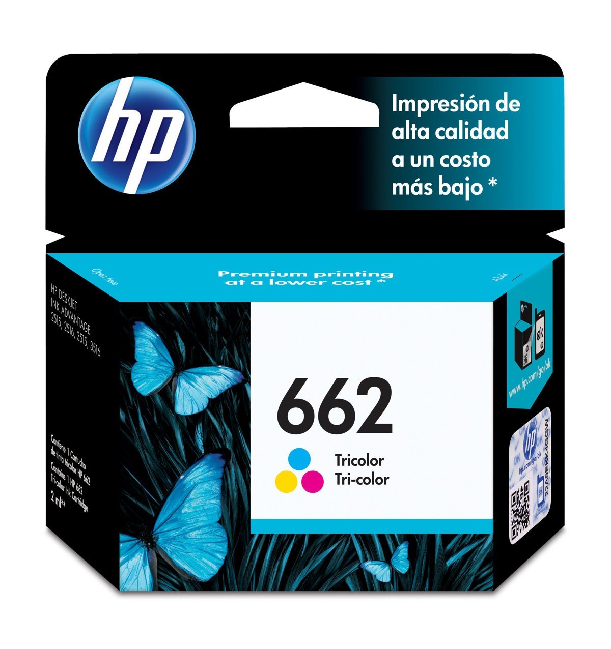 CARTUCHO HP 662 2ML TRICOLOR (CYAN-YELLOW-MAGENTA) ORIGINAL